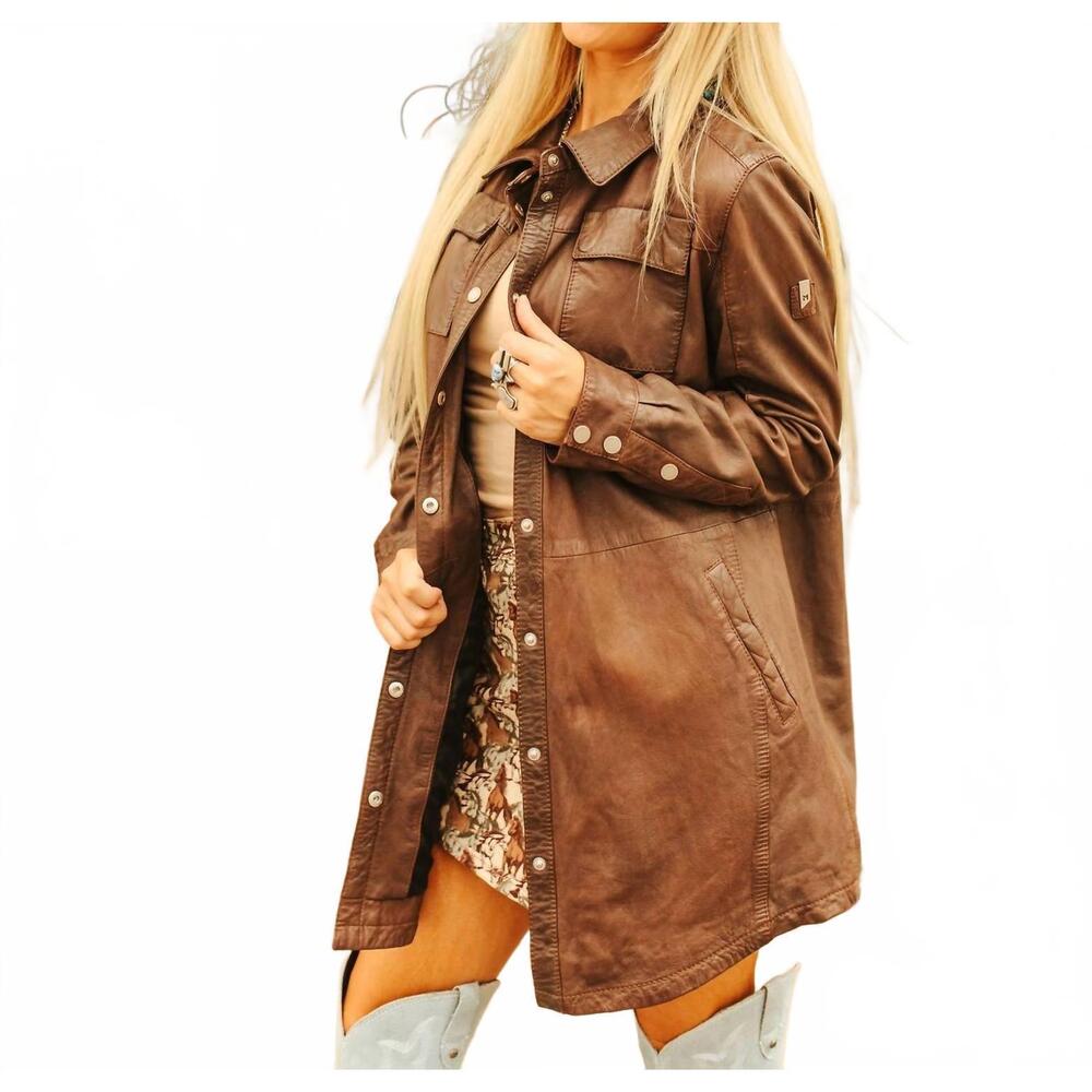 NEW MAURITIUS mahi rf leather jacket in brown